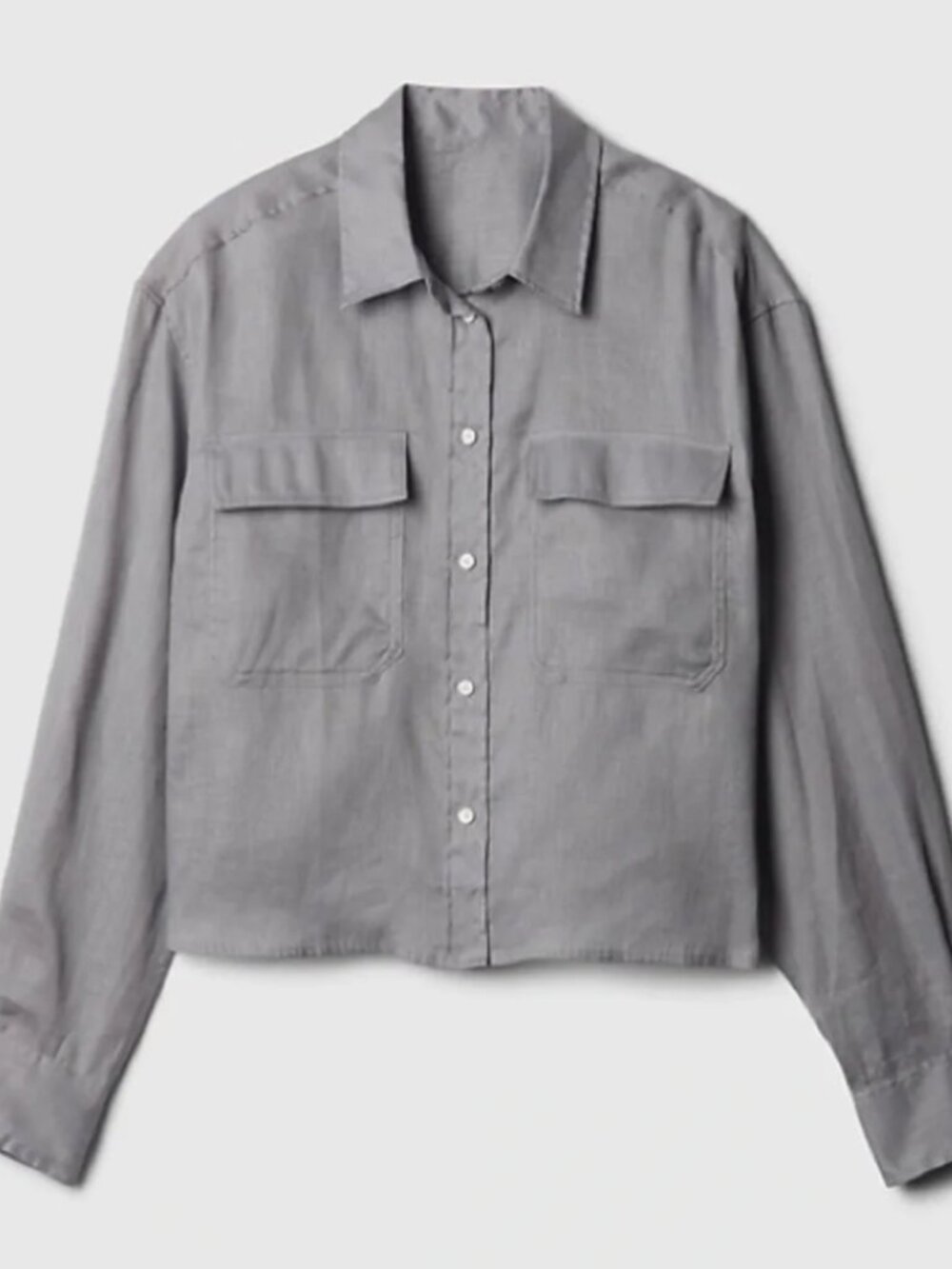 GAP Women’s Lightweight Button-Front Shirt Jacket in Slate Gray NWT XXL